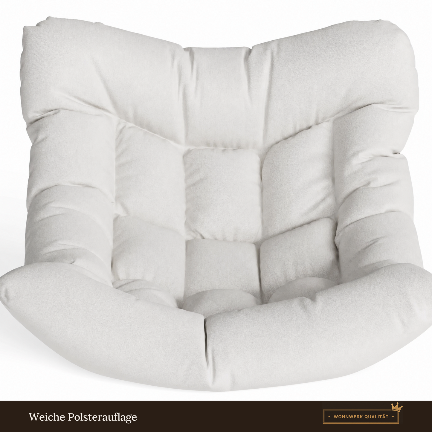 Papasan-Schaukelsessel mit Polsterauflage – für drinnen & draußen, optional mit Hocker